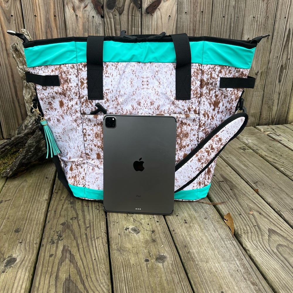 🐮NEW COW PRINT INSULATED COOLER/ THERMAL LUNCH PICNIC BEACH BAG TOTE🐮 - Picture 2 of 11